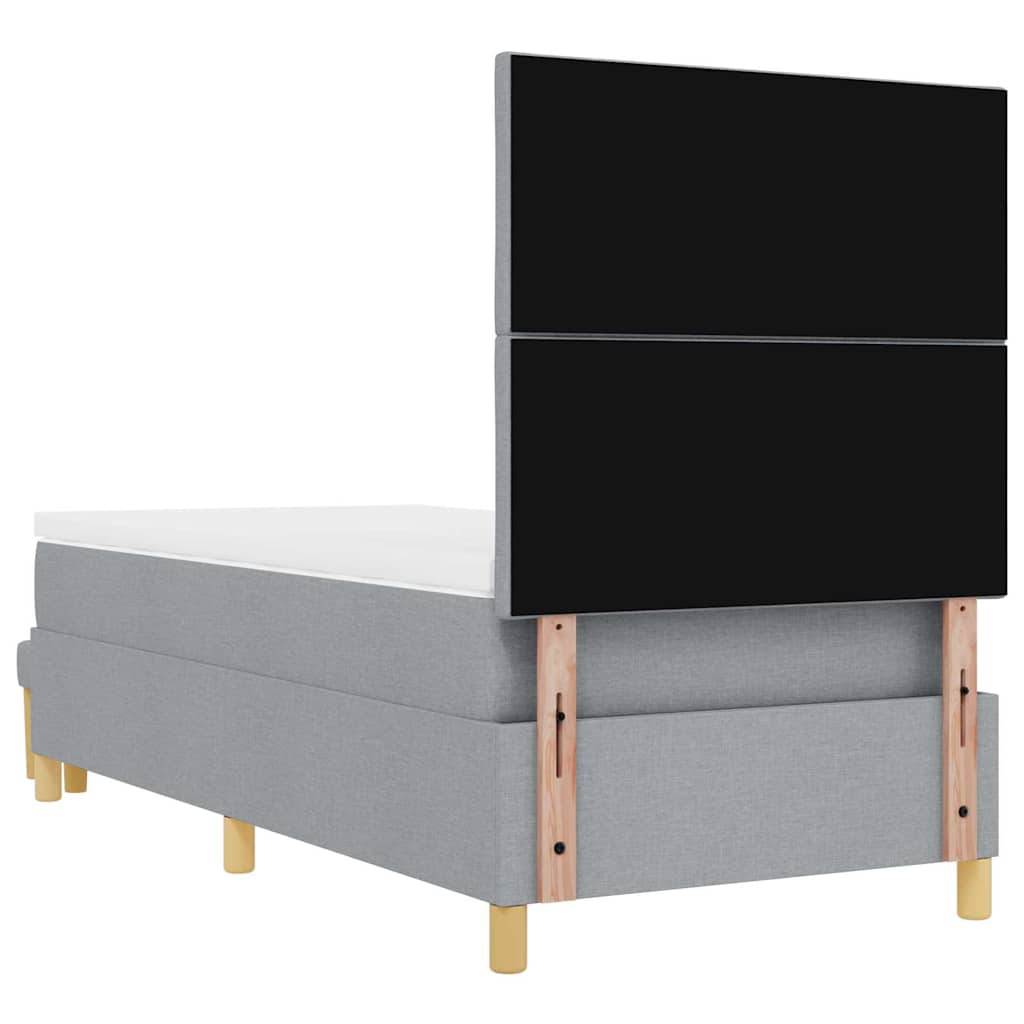 Lit à ressorts avec coussin Gris clair 200 x 100 cm tissu - XIOS
