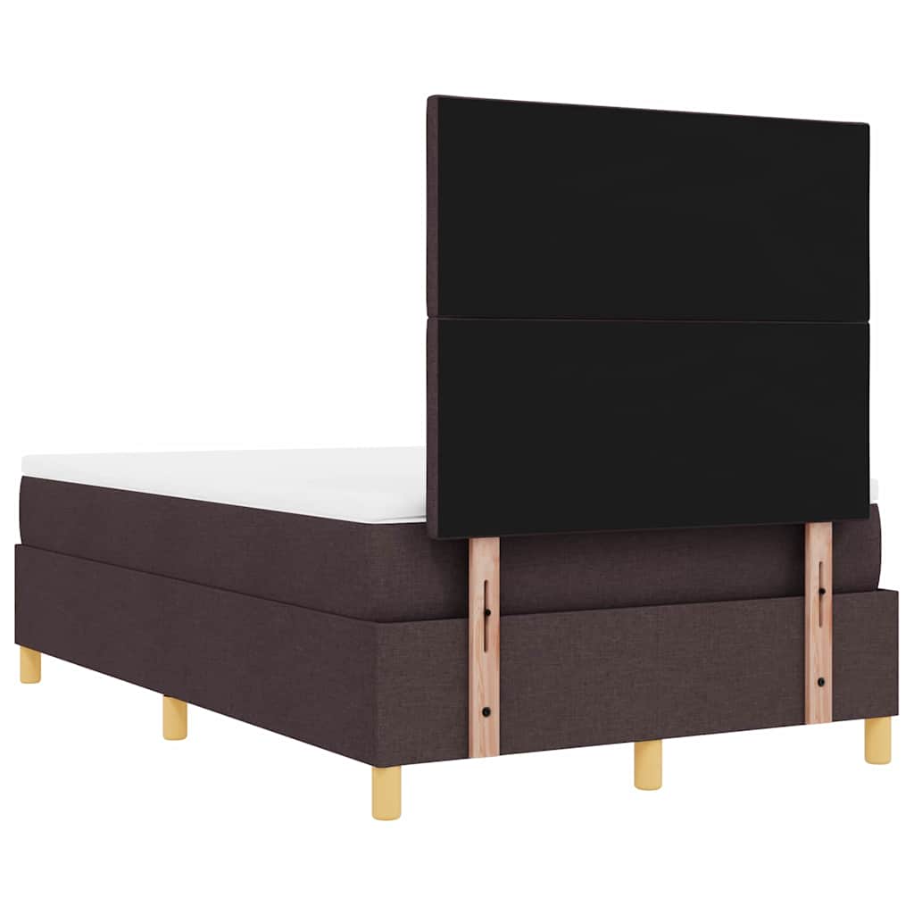 Lit à ressorts avec tête de lit Marron foncé 190 x 120 cm tissu - XIOS