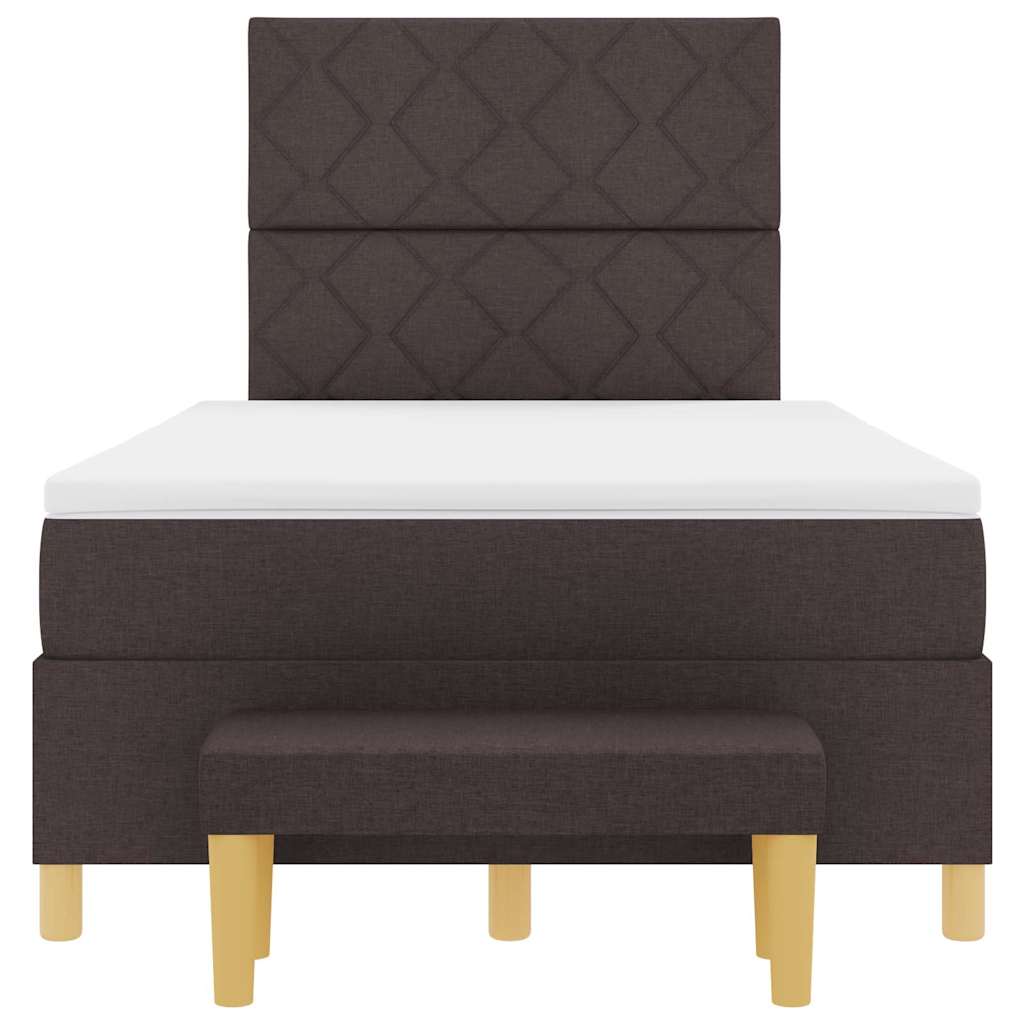 Lit à ressorts avec tête de lit Marron foncé 190 x 120 cm tissu - XIOS