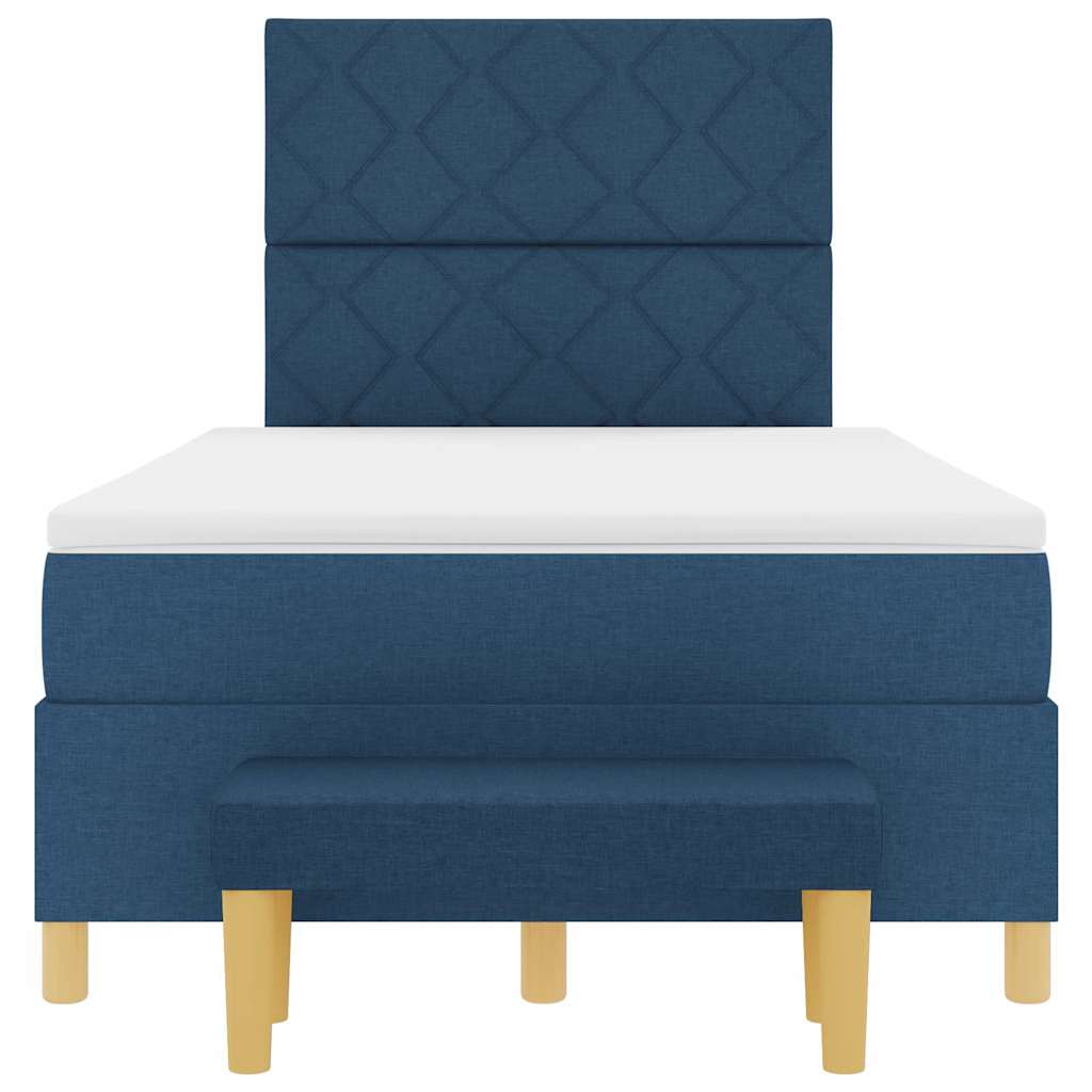 Lit à ressorts avec matelas Bleu 120 x 190 cm tissu - XIOS