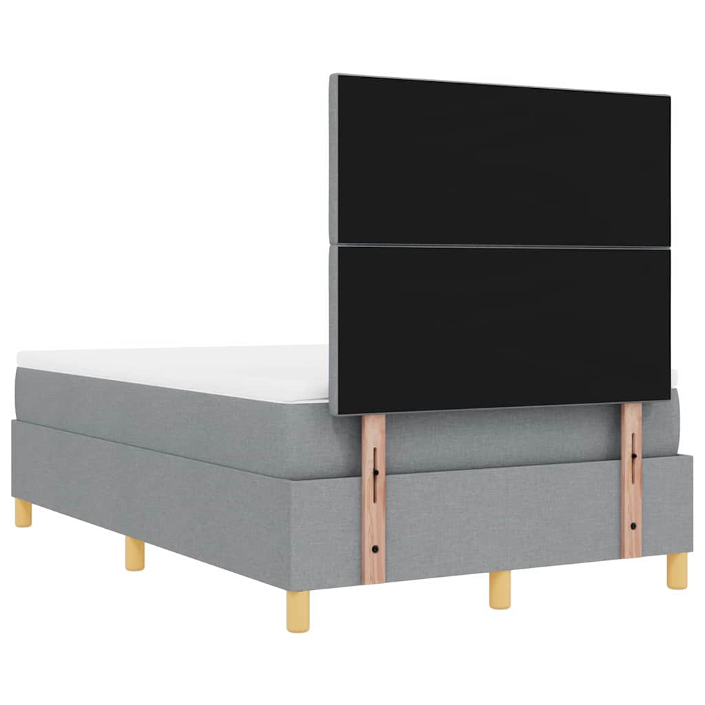 Lit à ressorts avec coussin Gris clair 200 x 120 cm tissu - XIOS