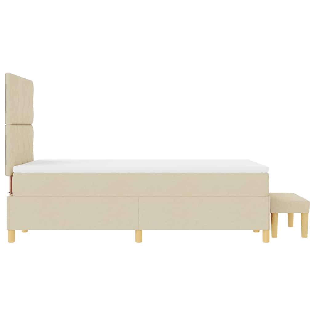 Lit à ressorts avec tête de lit Crème 200 x 120 cm tissu - XIOS