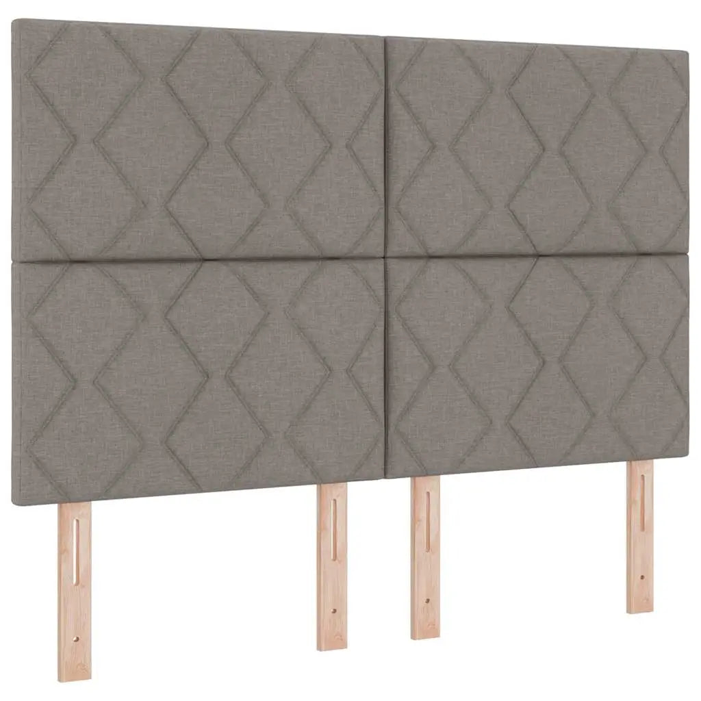 Lit à ressorts avec coussin Taupe 140 x 190 cm tissu - XIOS