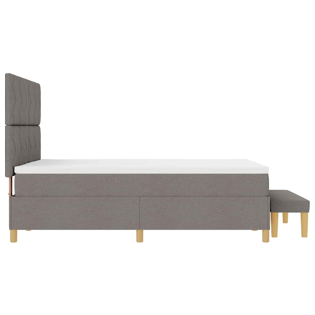 Lit à ressorts avec matelas Taupe 140 x 190 cm tissu - XIOS