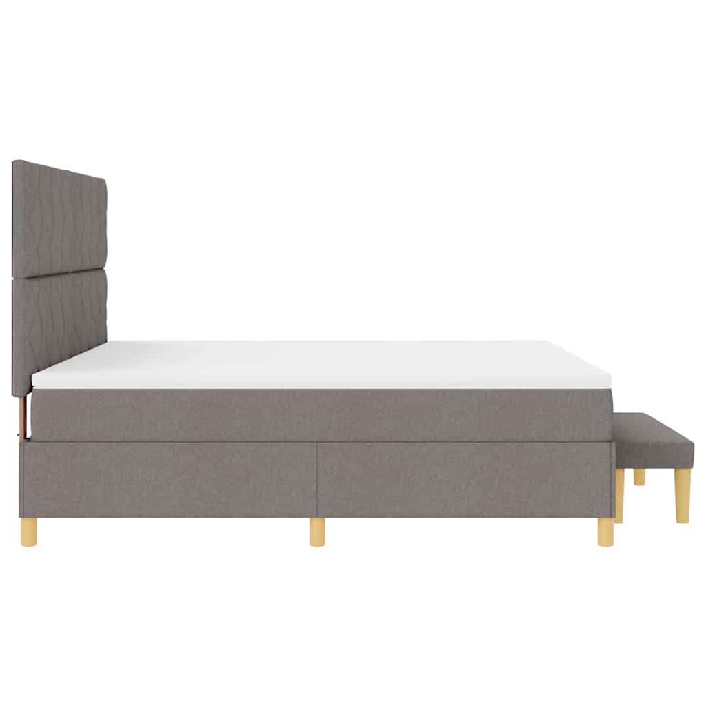 Lit à ressorts avec matelas Taupe 180 x 200 cm tissu - XIOS