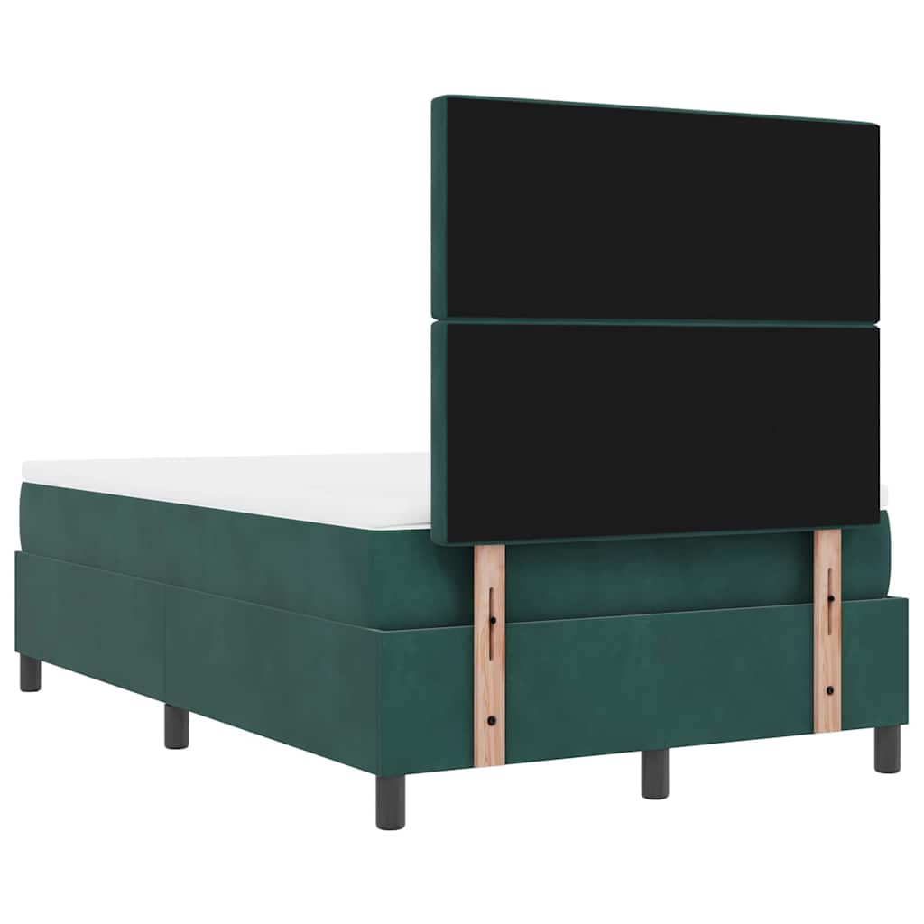Lit à ressorts avec tête de lit Vert foncé 190 x 120 cm Velours - XIOS