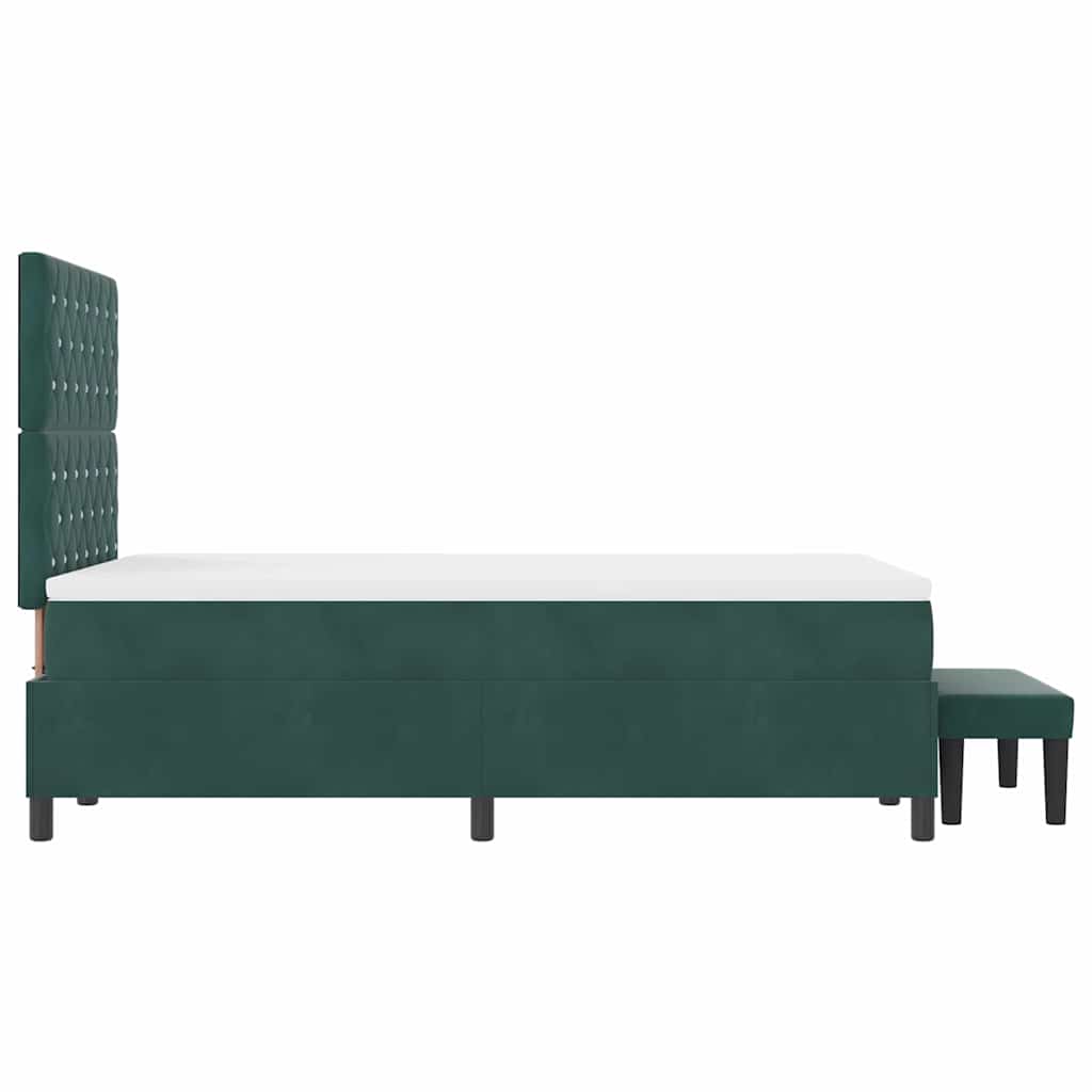 Lit à ressorts avec tête de lit Vert foncé 190 x 120 cm Velours - XIOS