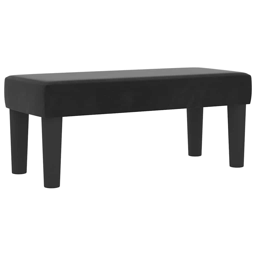 Lit à ressorts avec tête de lit Noir 200 x 80 cm Velours