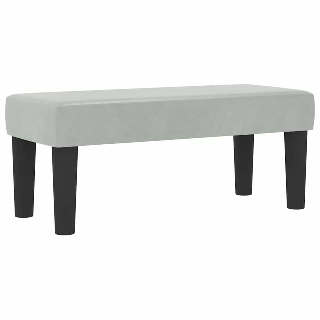 Lit à ressorts avec tête de lit Gris clair 200 x 90 cm Velours - XIOS