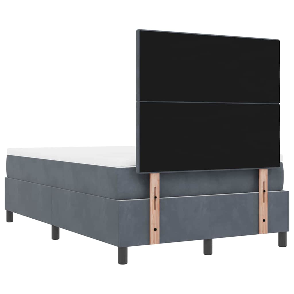 Lit à ressorts avec matelas Gris foncé 120 x 190 cm Velours - XIOS