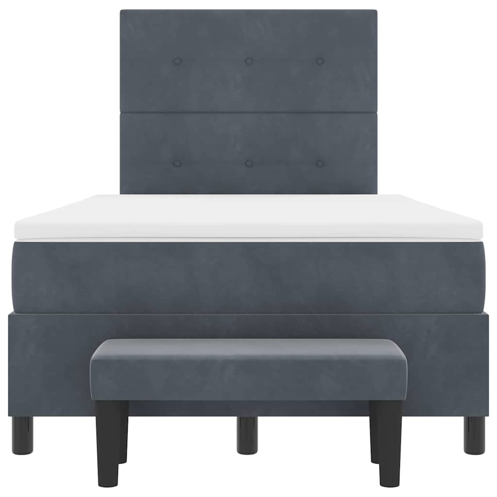 Lit à ressorts avec matelas Gris foncé 120 x 190 cm Velours - XIOS