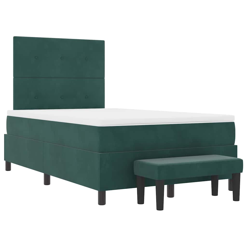 Lit à ressorts avec coussin Vert foncé 190 x 120 cm Velours - XIOS