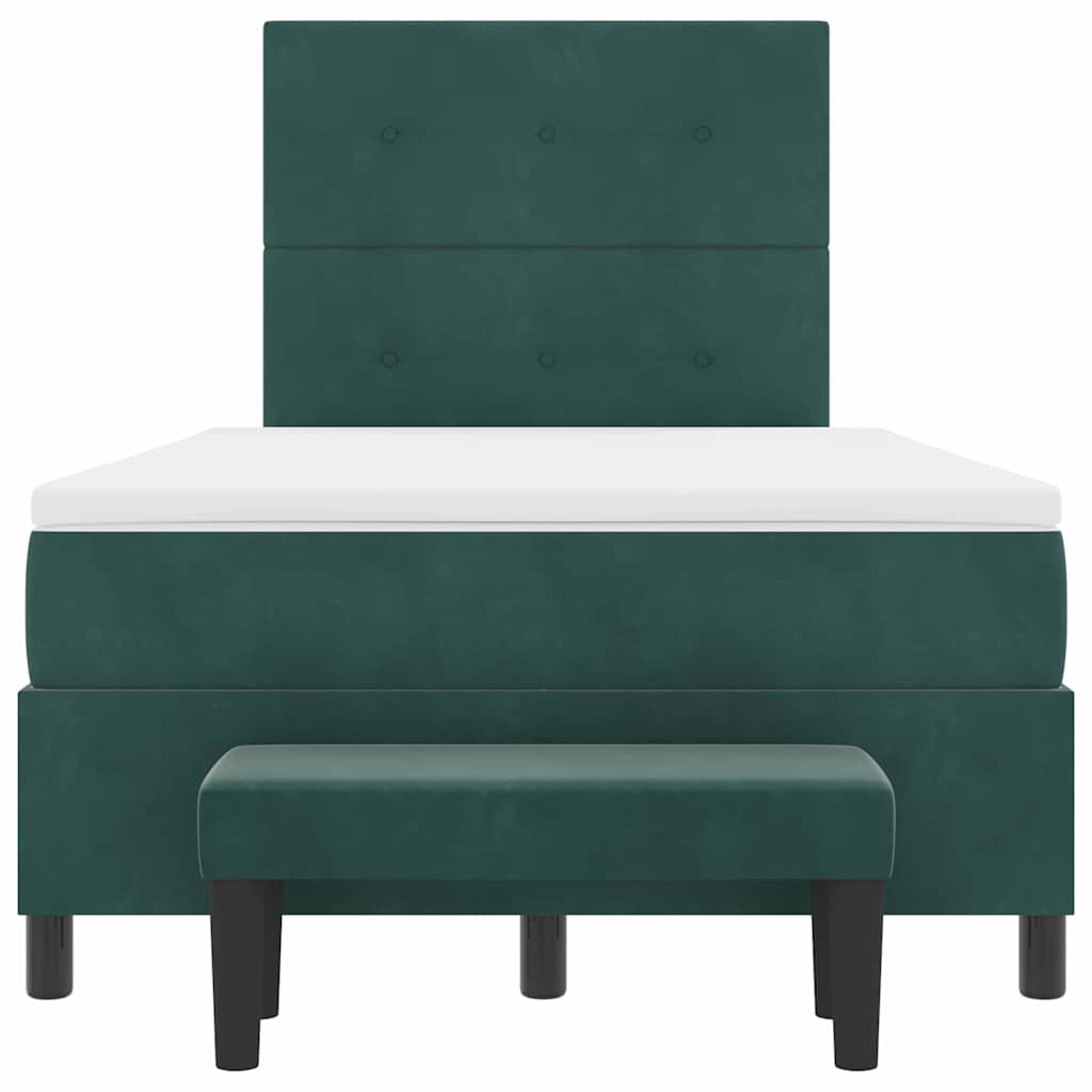 Lit à ressorts avec coussin Vert foncé 190 x 120 cm Velours - XIOS