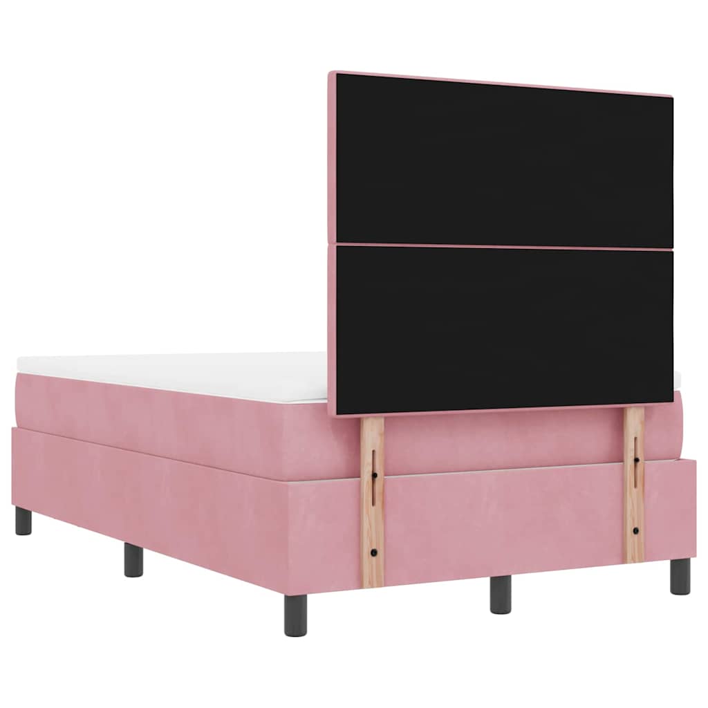 Lit à ressorts avec tête de lit Rose 190 x 120 cm Velours - XIOS