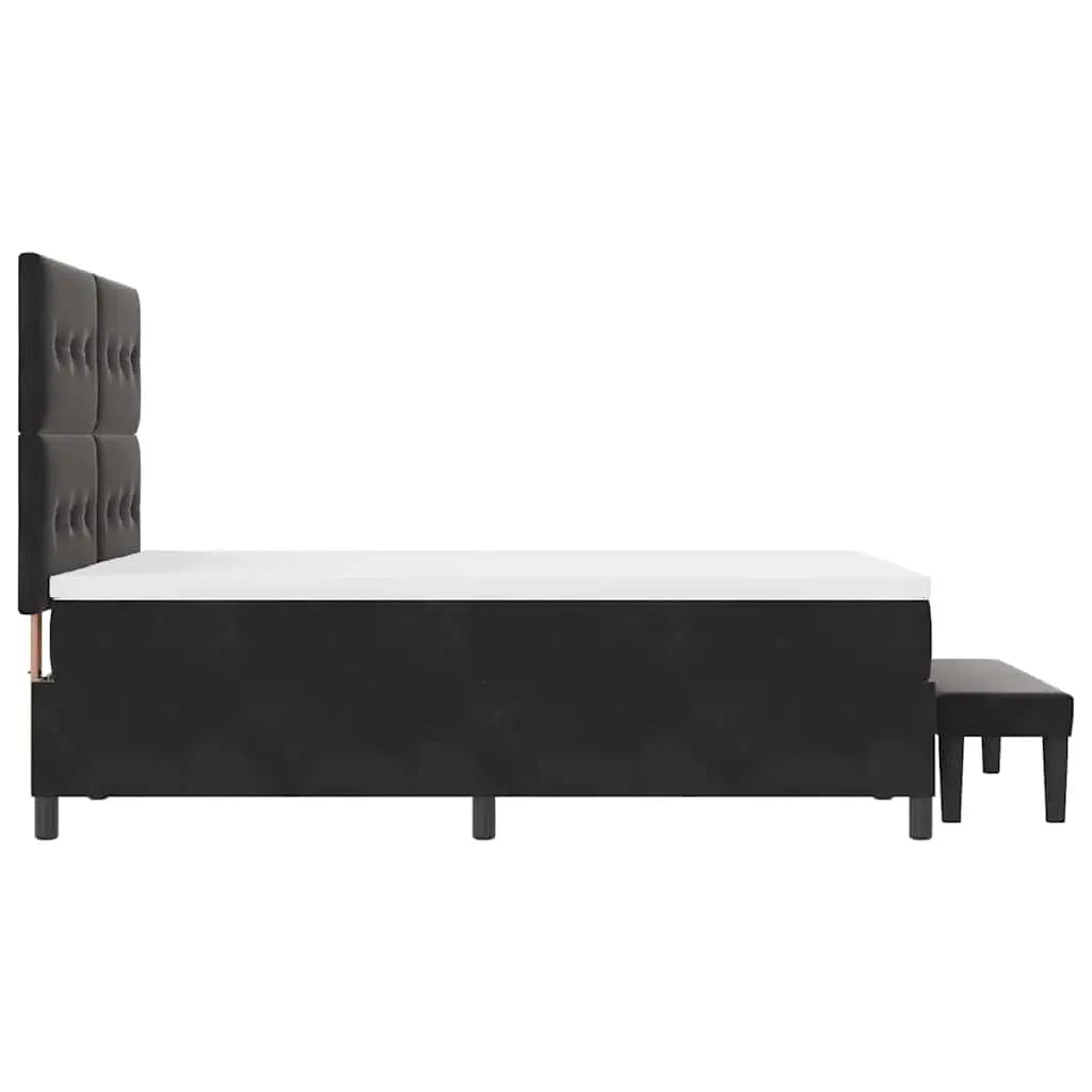Lit à ressorts avec coussin Noir 200 x 140 cm Velours - XIOS