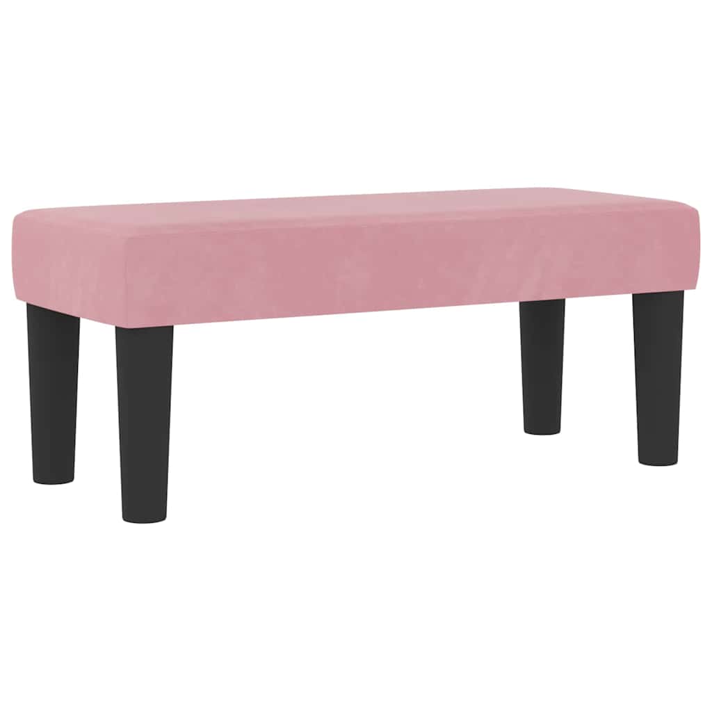 Lit à ressorts avec tête de lit Rose 190 x 90 cm Velours
