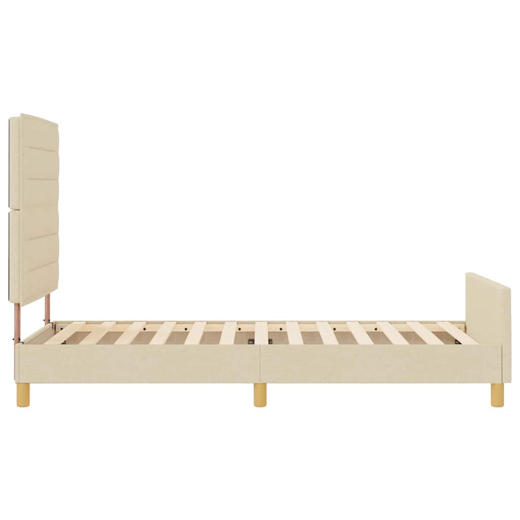 Cadre de lit avec tête de lit Crème 80 x 200 cm tissu - XIOS