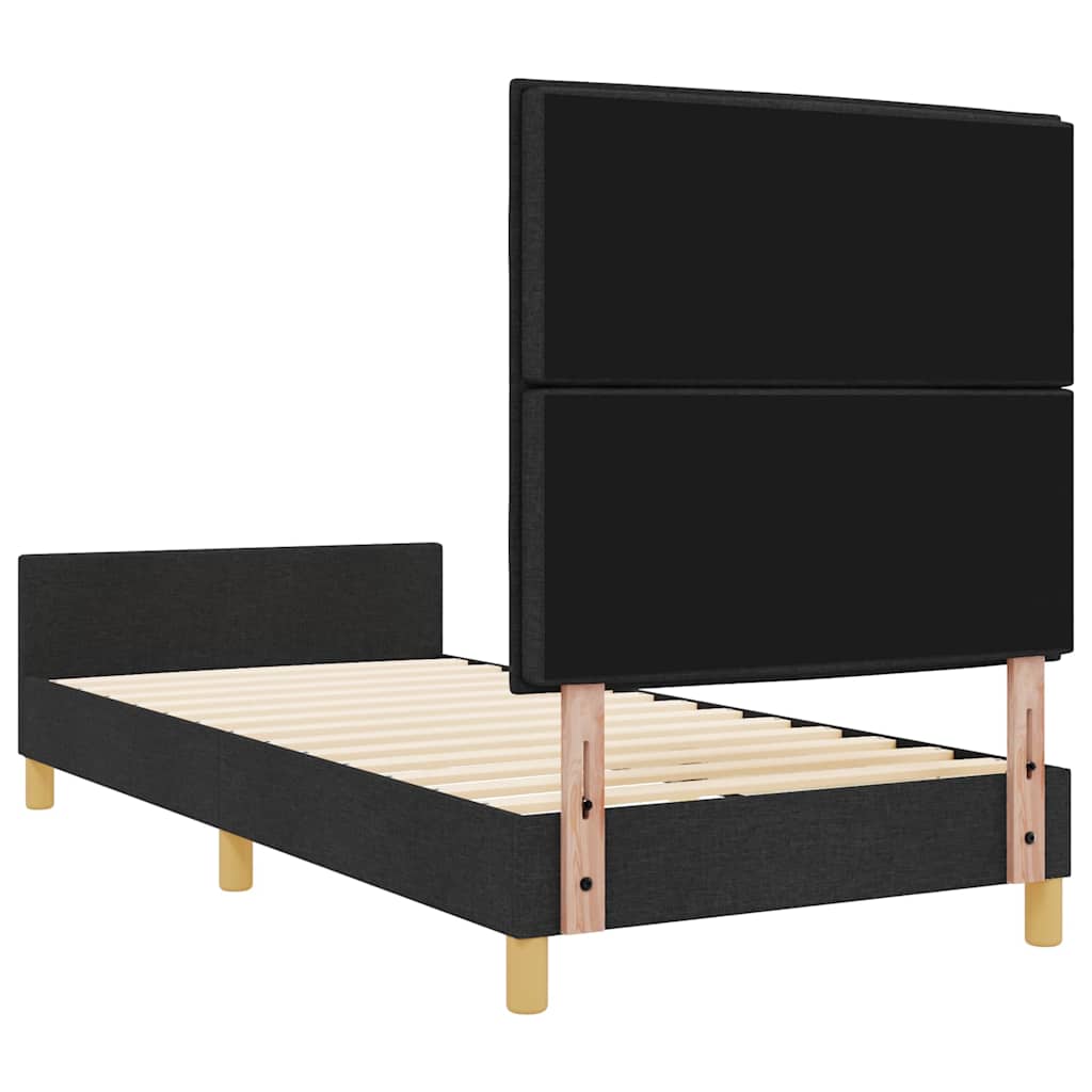 Cadre de lit avec tête de lit Noir 90 x 190 cm tissu - XIOS
