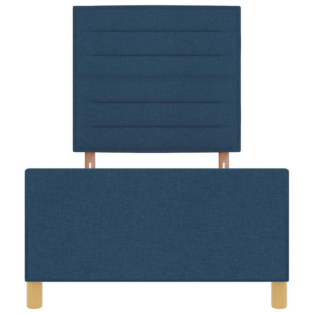 Cadre de lit avec tête de lit Bleu 90 x 190 cm tissu - XIOS