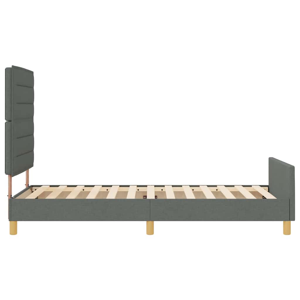 Cadre de lit avec tête de lit Gris foncé 90 x 200 cm tissu - XIOS