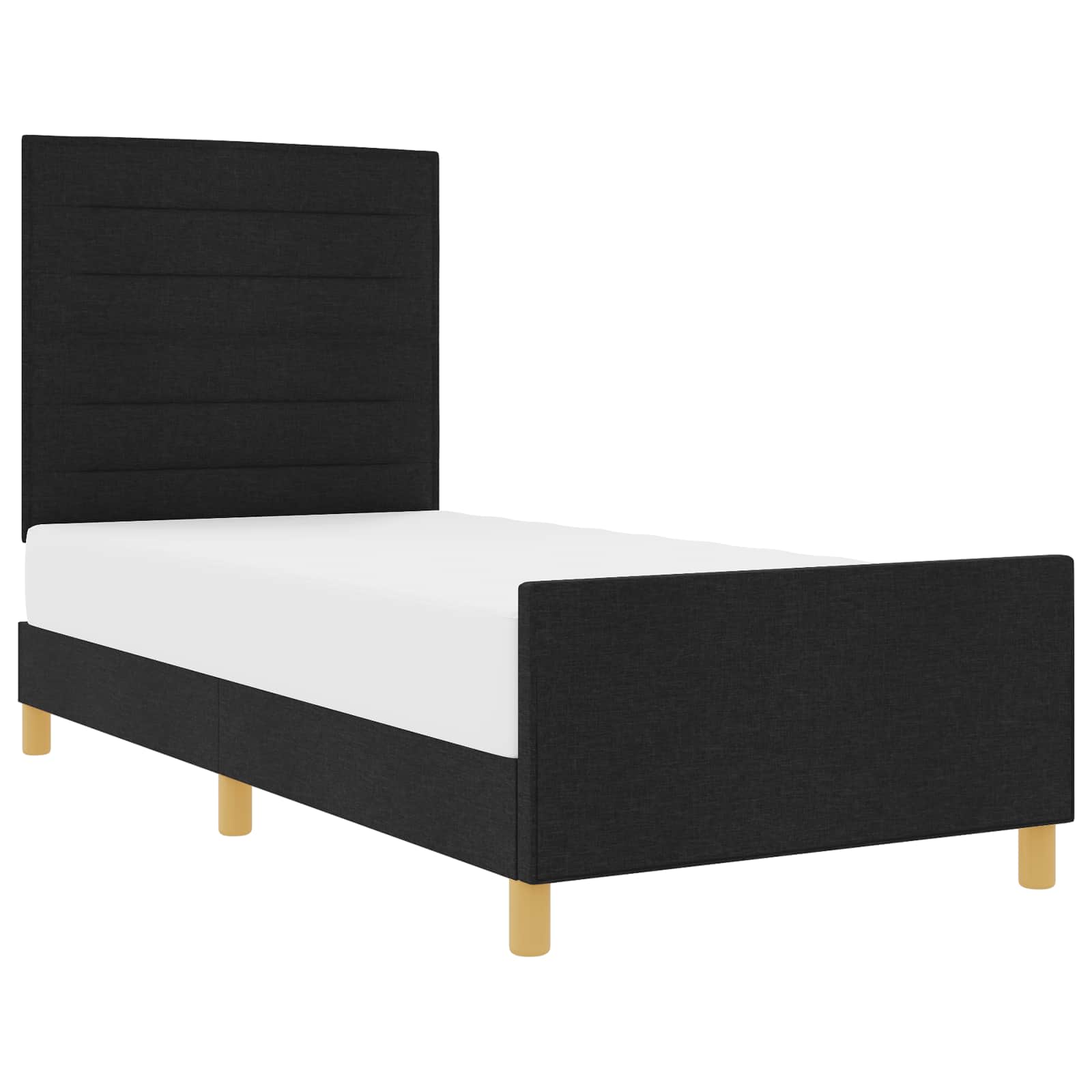 Cadre de lit avec tête de lit Noir 90 x 200 cm tissu - XIOS