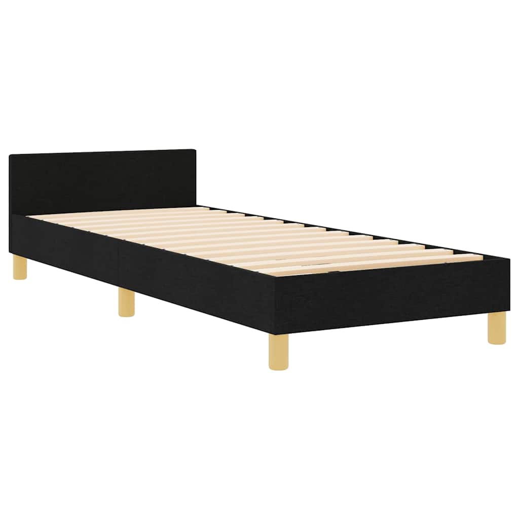 Cadre de lit avec tête de lit Noir 90 x 200 cm tissu - XIOS