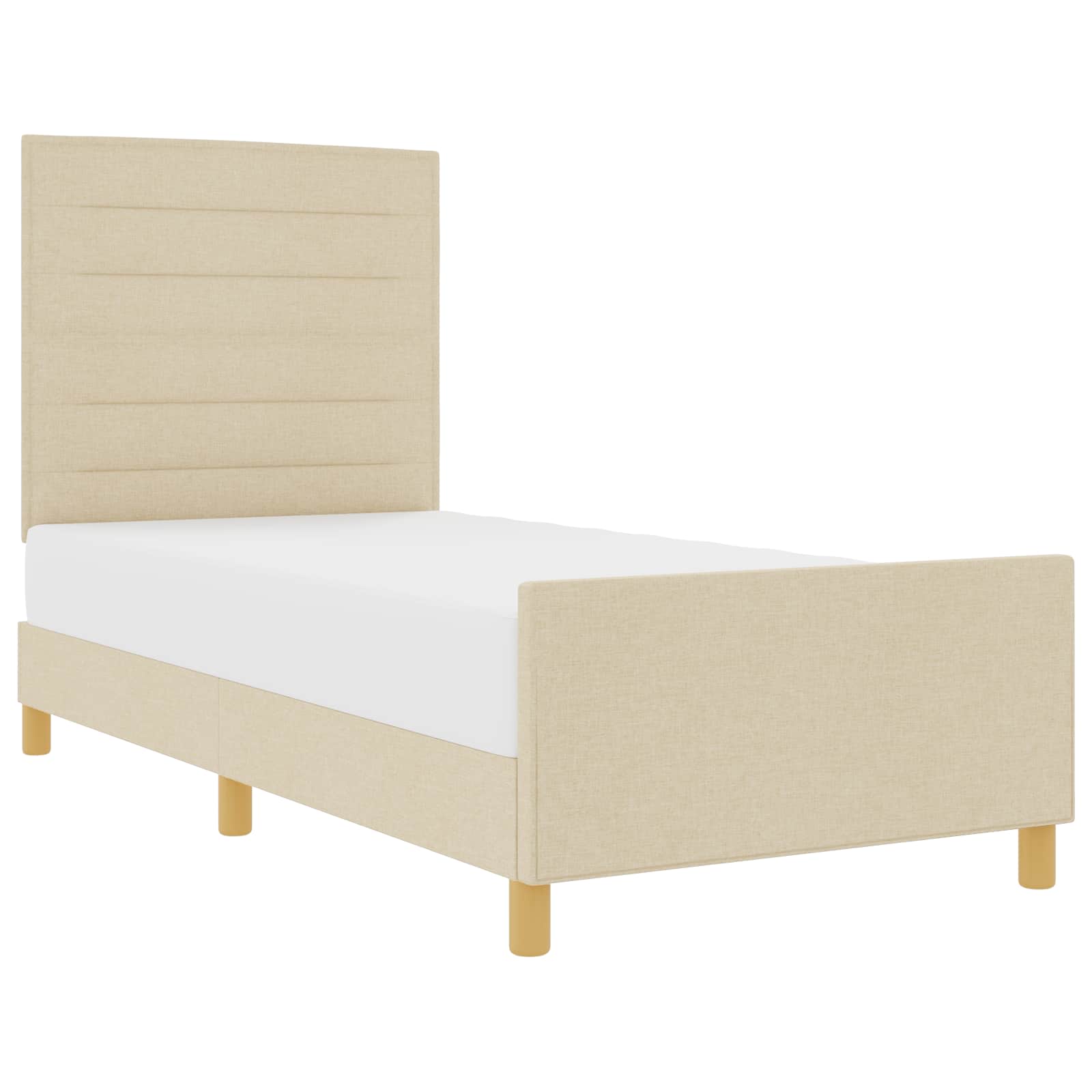 Cadre de lit avec tête de lit Crème 90 x 200 cm tissu - XIOS
