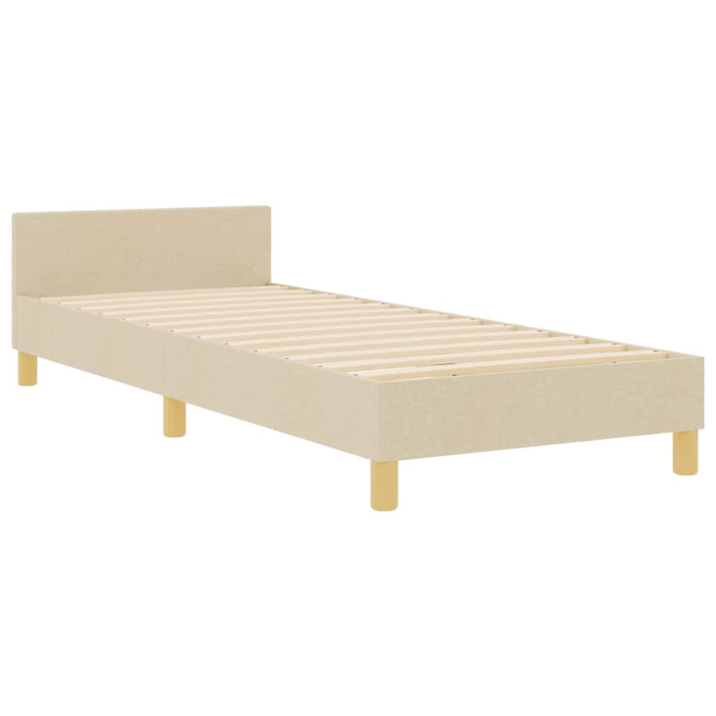 Cadre de lit avec tête de lit Crème 90 x 200 cm tissu - XIOS