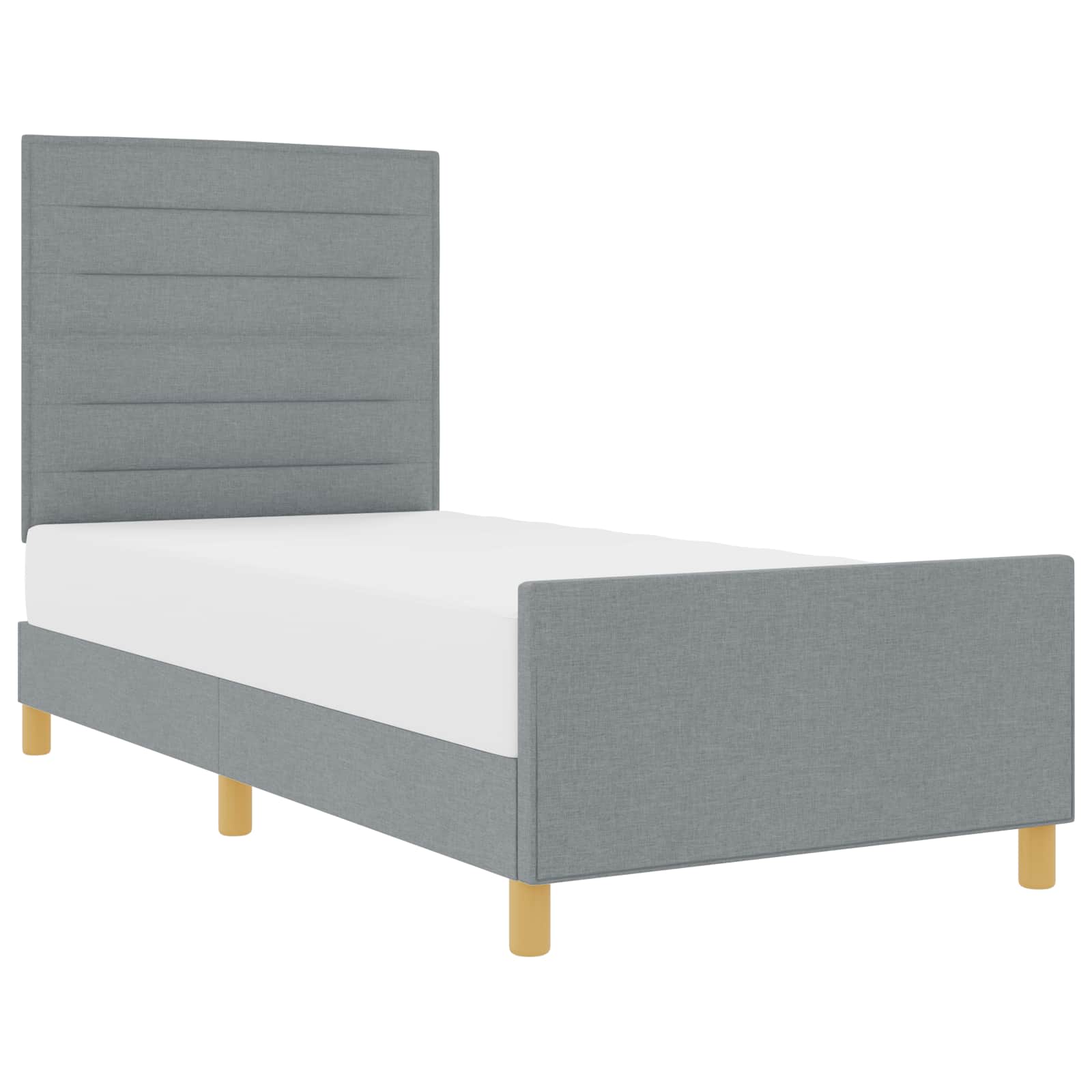Cadre de lit avec tête de lit Gris clair 100 x 200 cm tissu - XIOS