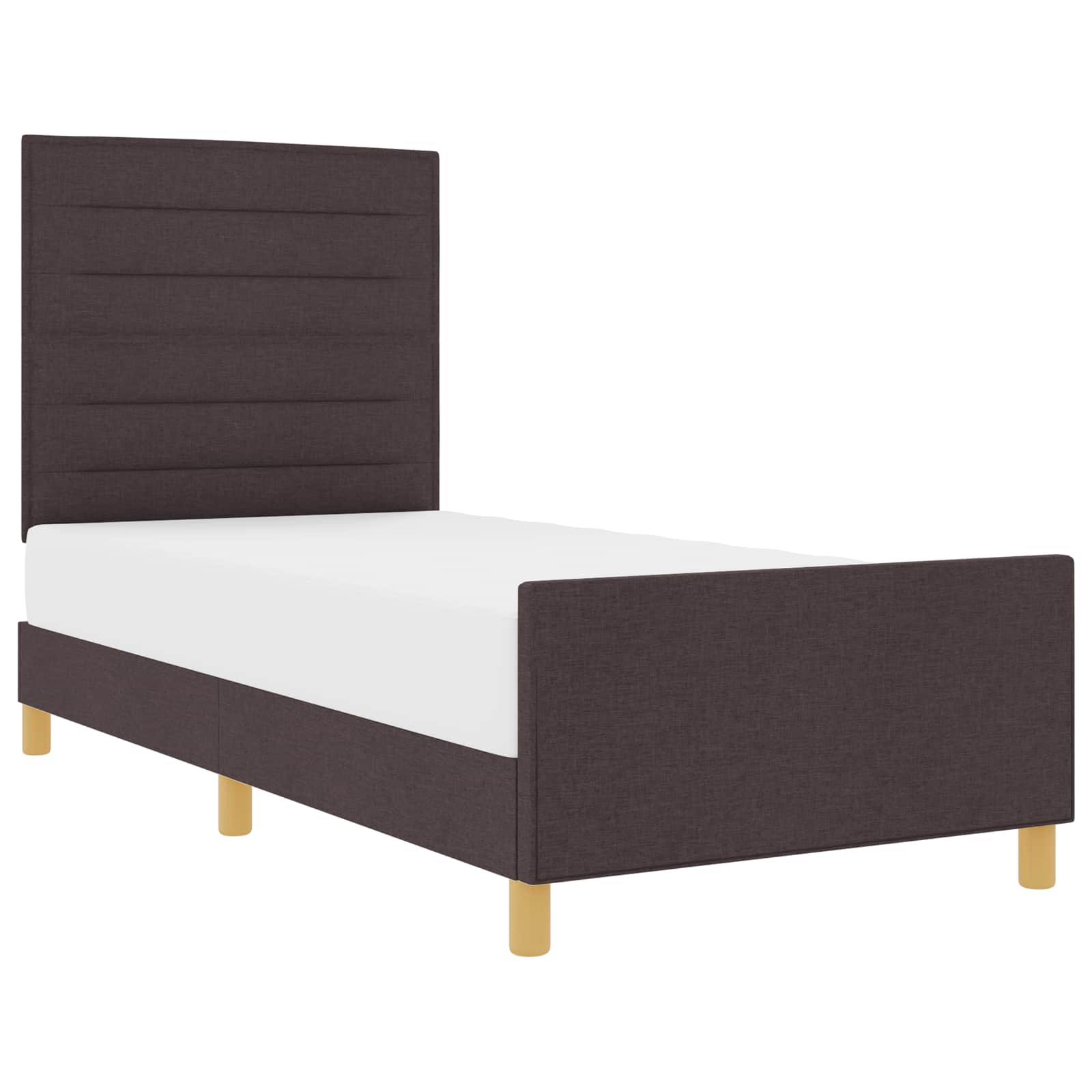 Cadre de lit avec tête de lit Marron foncé 100 x 200 cm tissu - XIOS