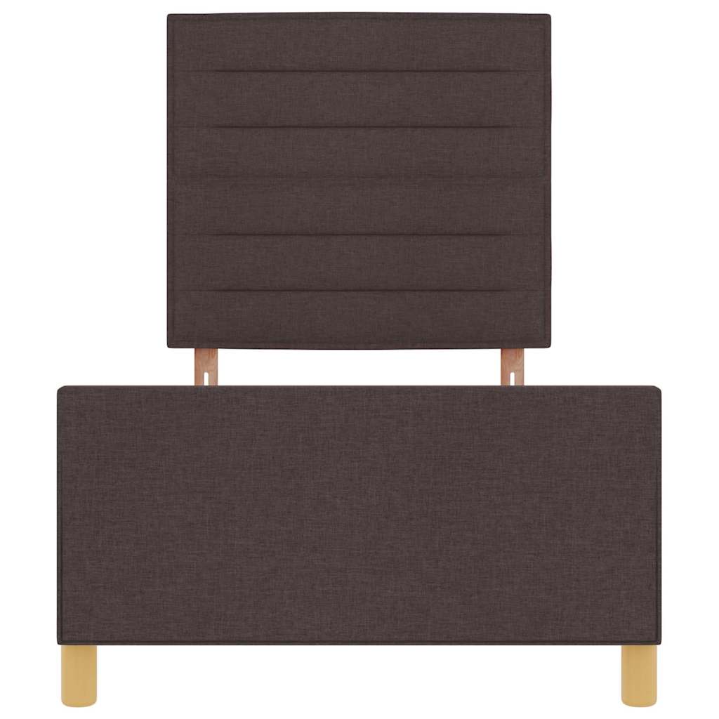 Cadre de lit avec tête de lit Marron foncé 100 x 200 cm tissu - XIOS