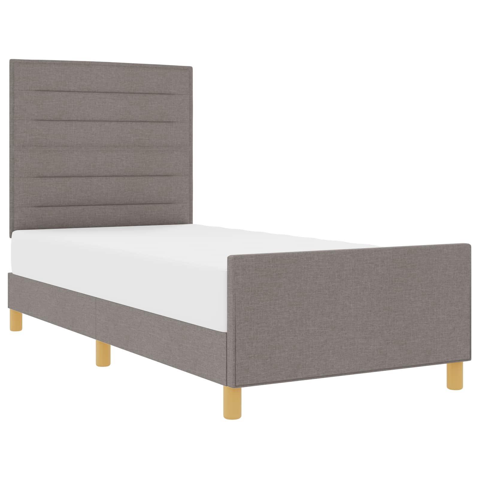 Cadre de lit avec tête de lit Taupe 100 x 200 cm tissu - XIOS