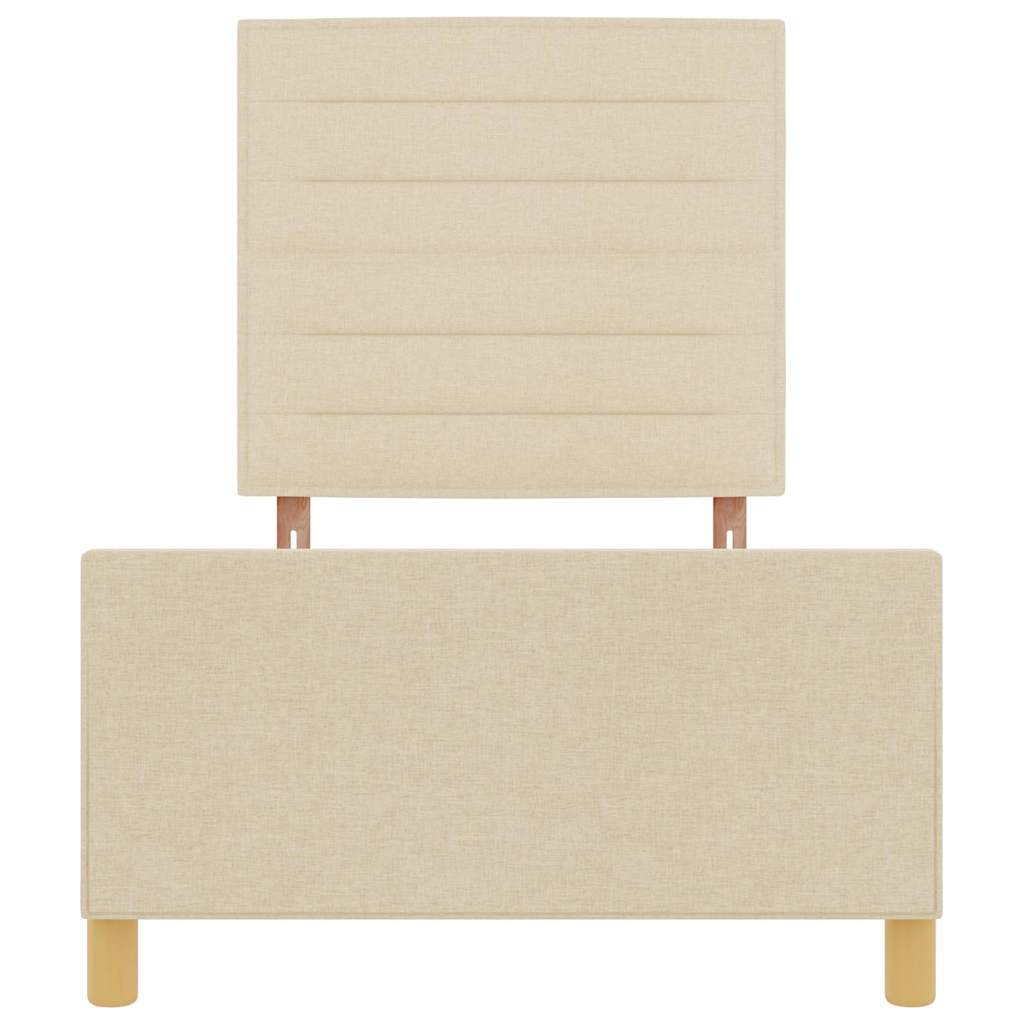 Cadre de lit avec tête de lit Crème 100 x 200 cm tissu - XIOS
