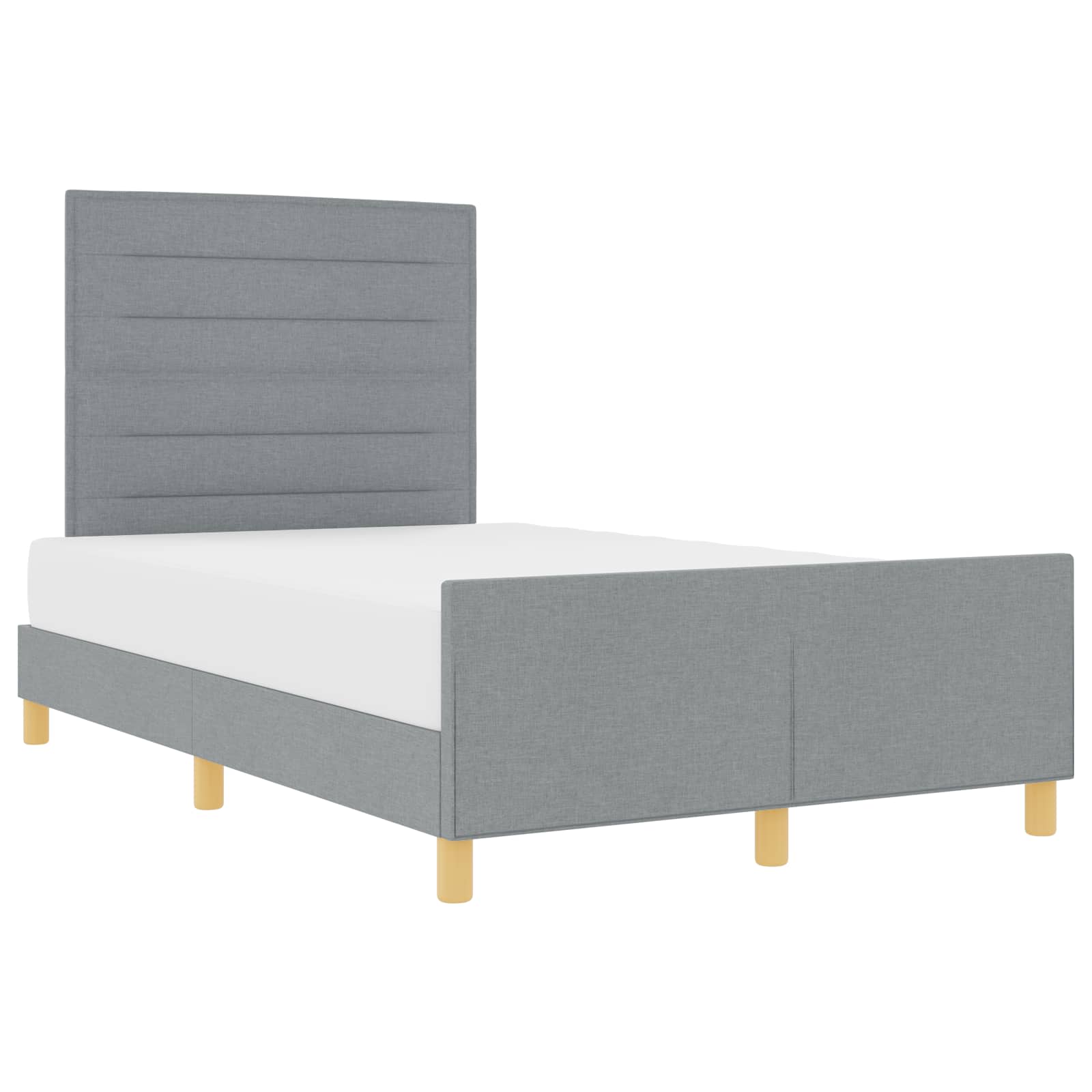 Cadre de lit avec tête de lit Gris clair 120 x 190 cm tissu - XIOS