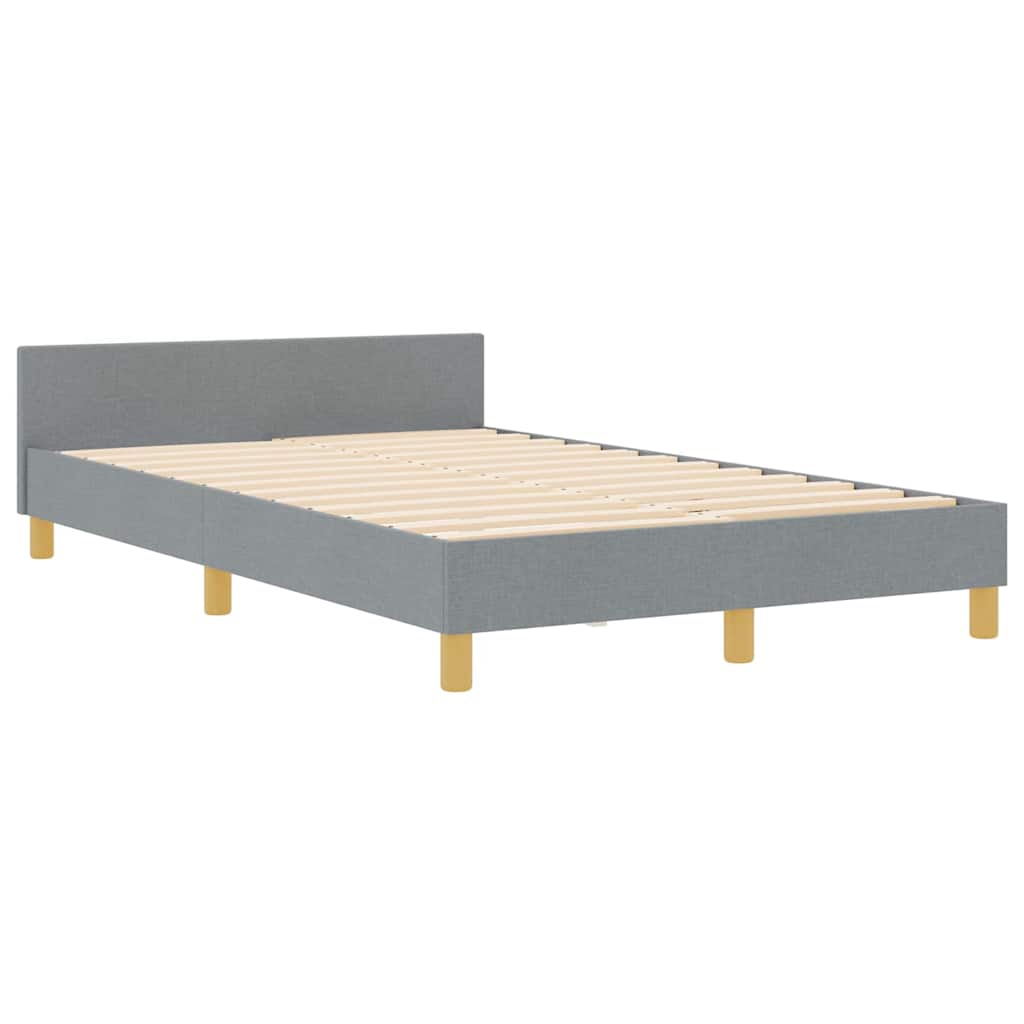 Cadre de lit avec tête de lit Gris clair 120 x 190 cm tissu - XIOS