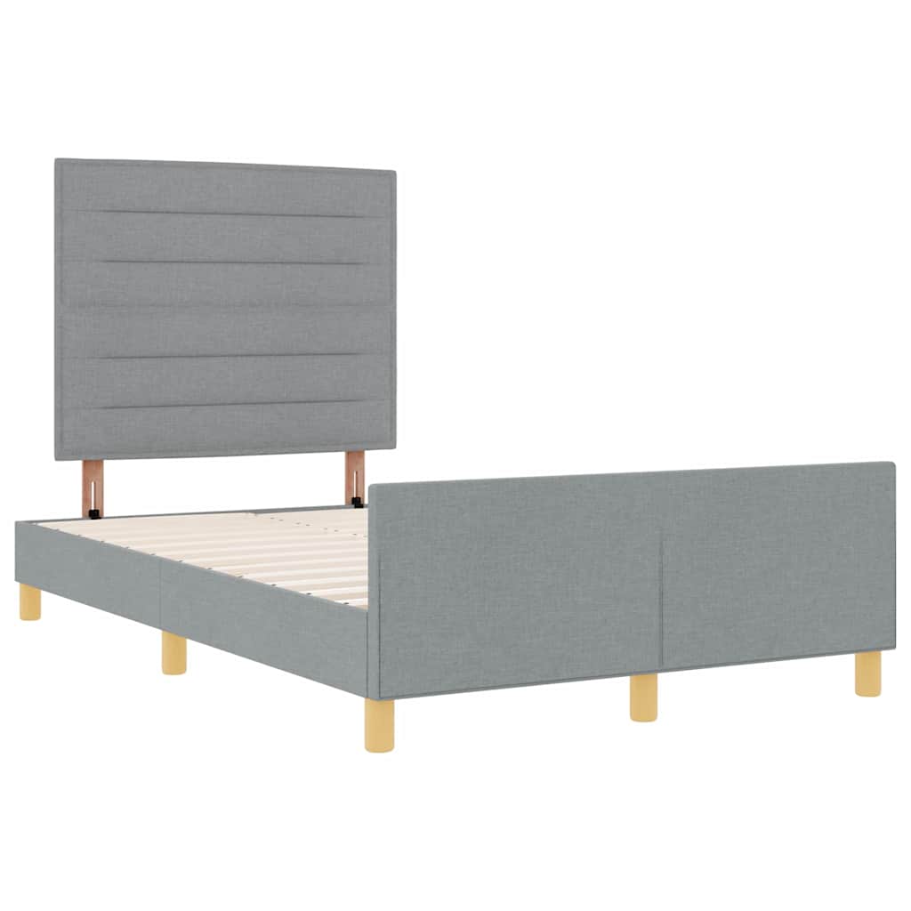 Cadre de lit avec tête de lit Gris clair 120 x 190 cm tissu - XIOS