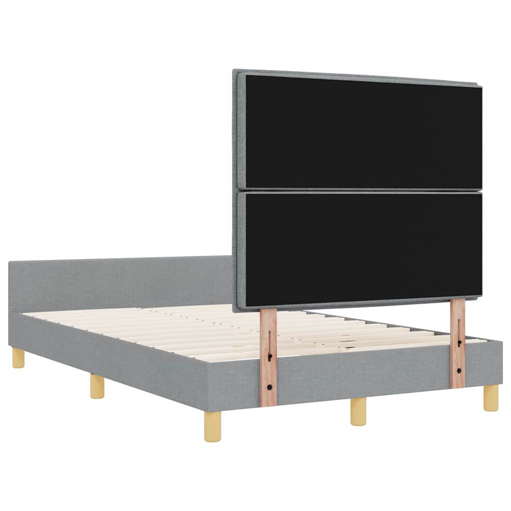 Cadre de lit avec tête de lit Gris clair 120 x 190 cm tissu - XIOS