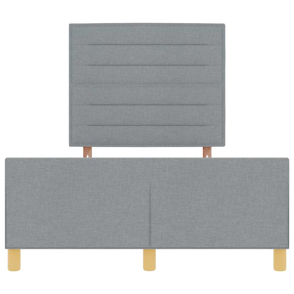 Cadre de lit avec tête de lit Gris clair 120 x 190 cm tissu - XIOS