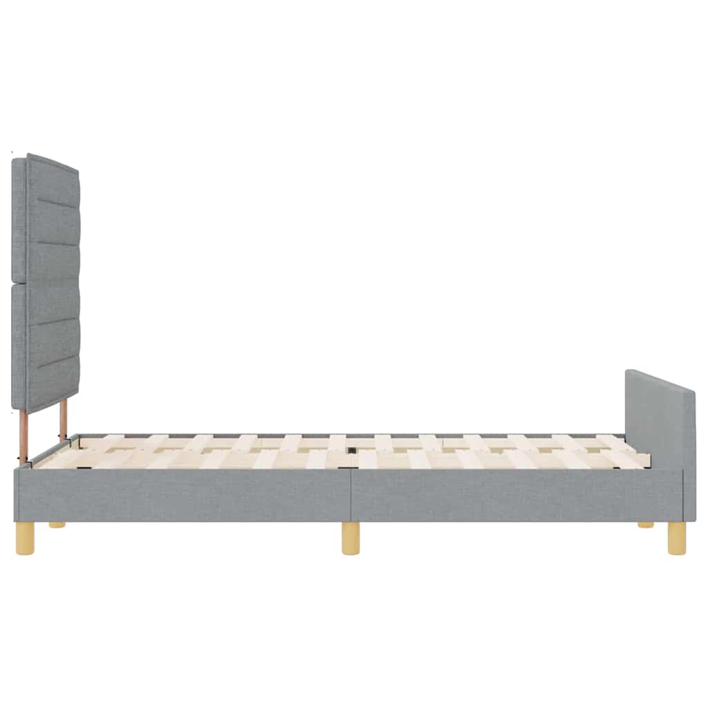 Cadre de lit avec tête de lit Gris clair 120 x 190 cm tissu - XIOS