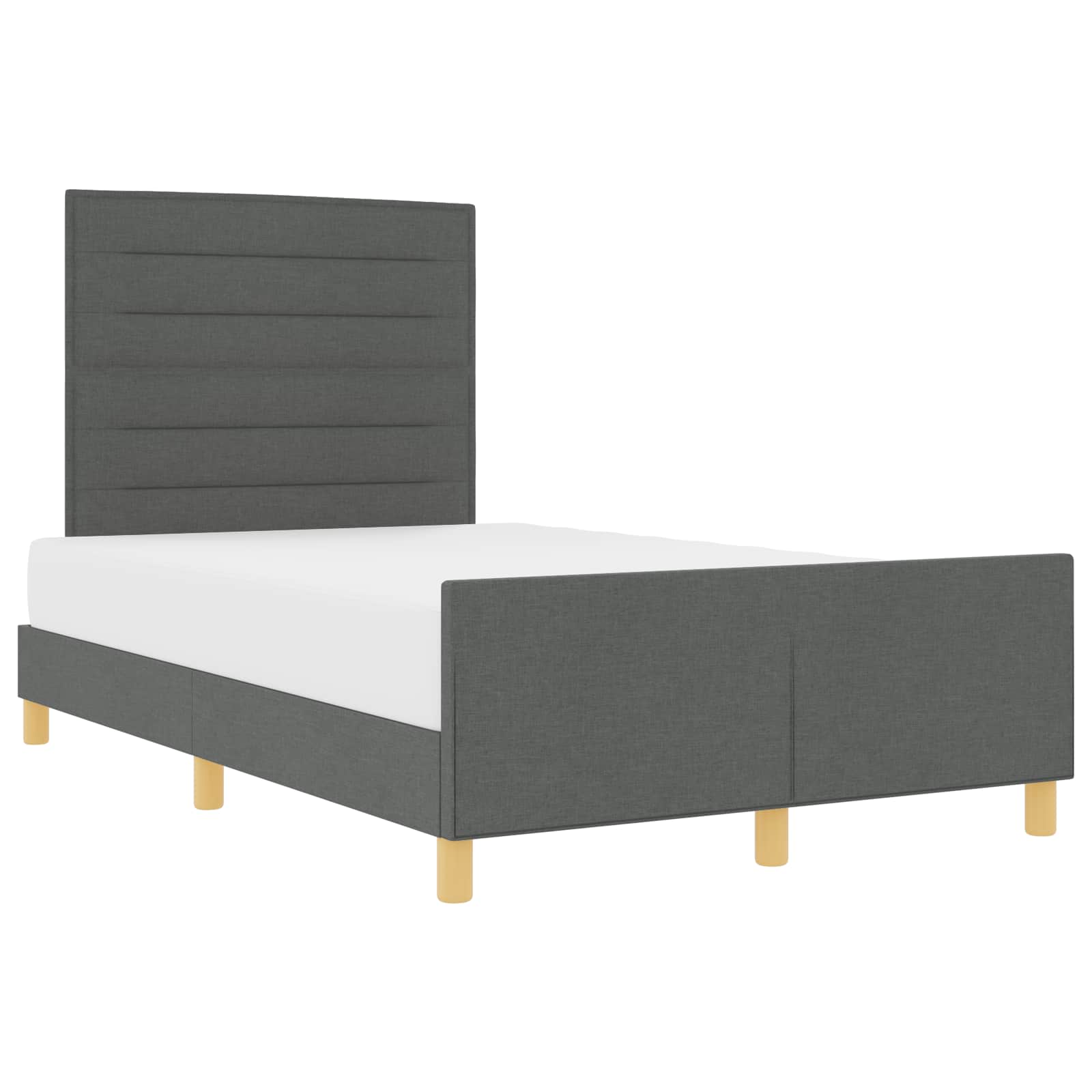Cadre de lit avec tête de lit Gris foncé 120 x 190 cm tissu - XIOS