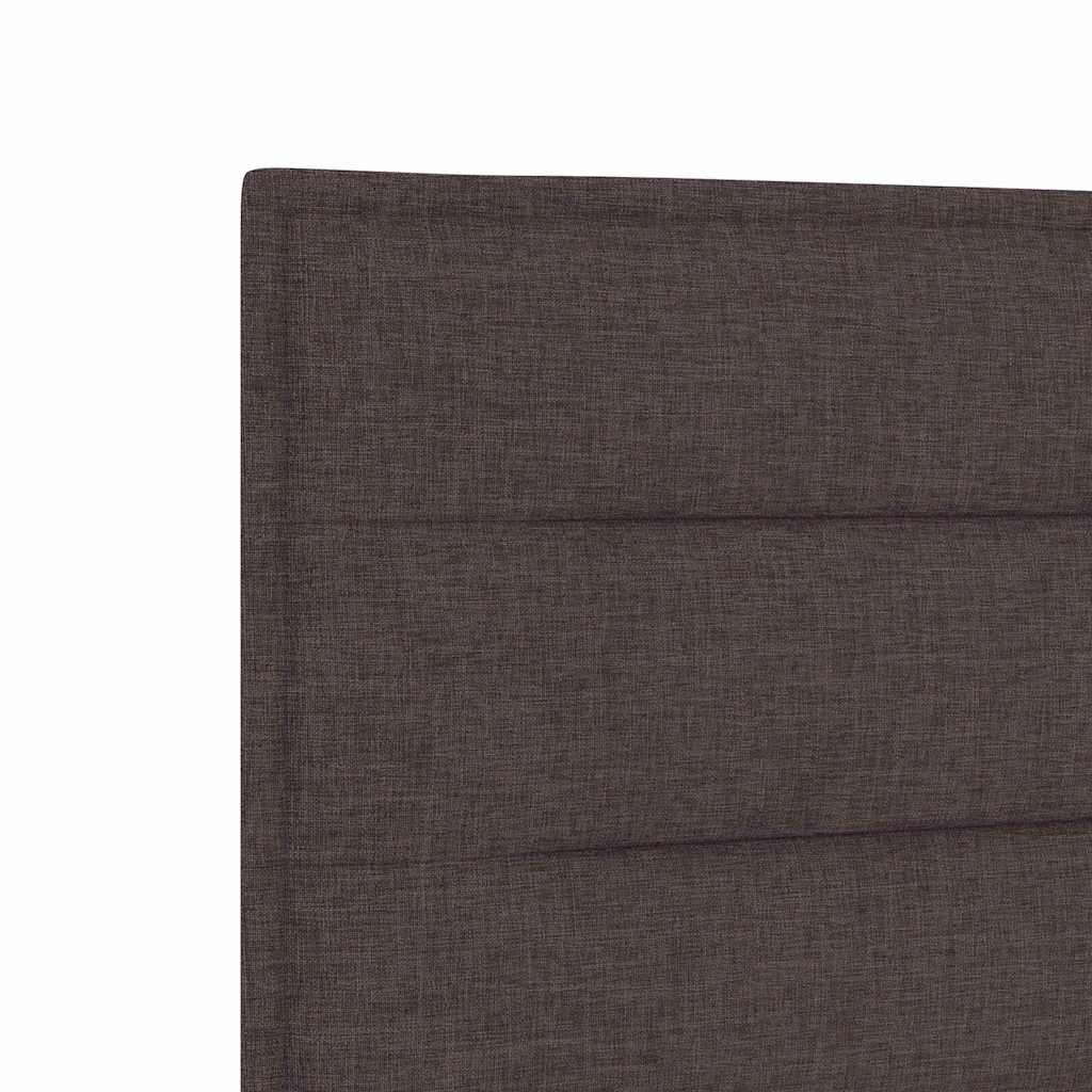 Cadre de lit avec tête de lit Marron foncé 120 x 190 cm tissu - XIOS