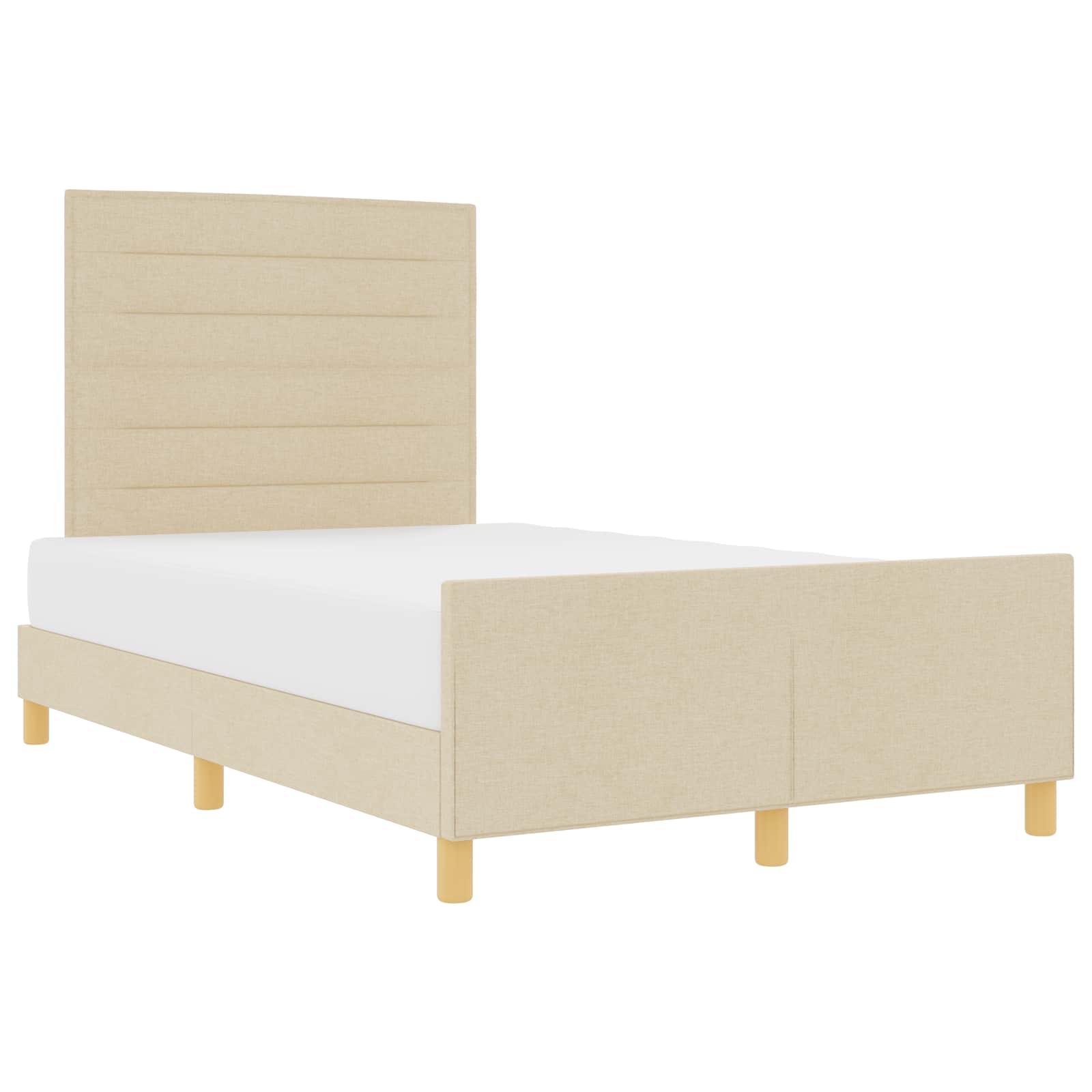 Cadre de lit avec tête de lit Crème 120 x 190 cm tissu - XIOS