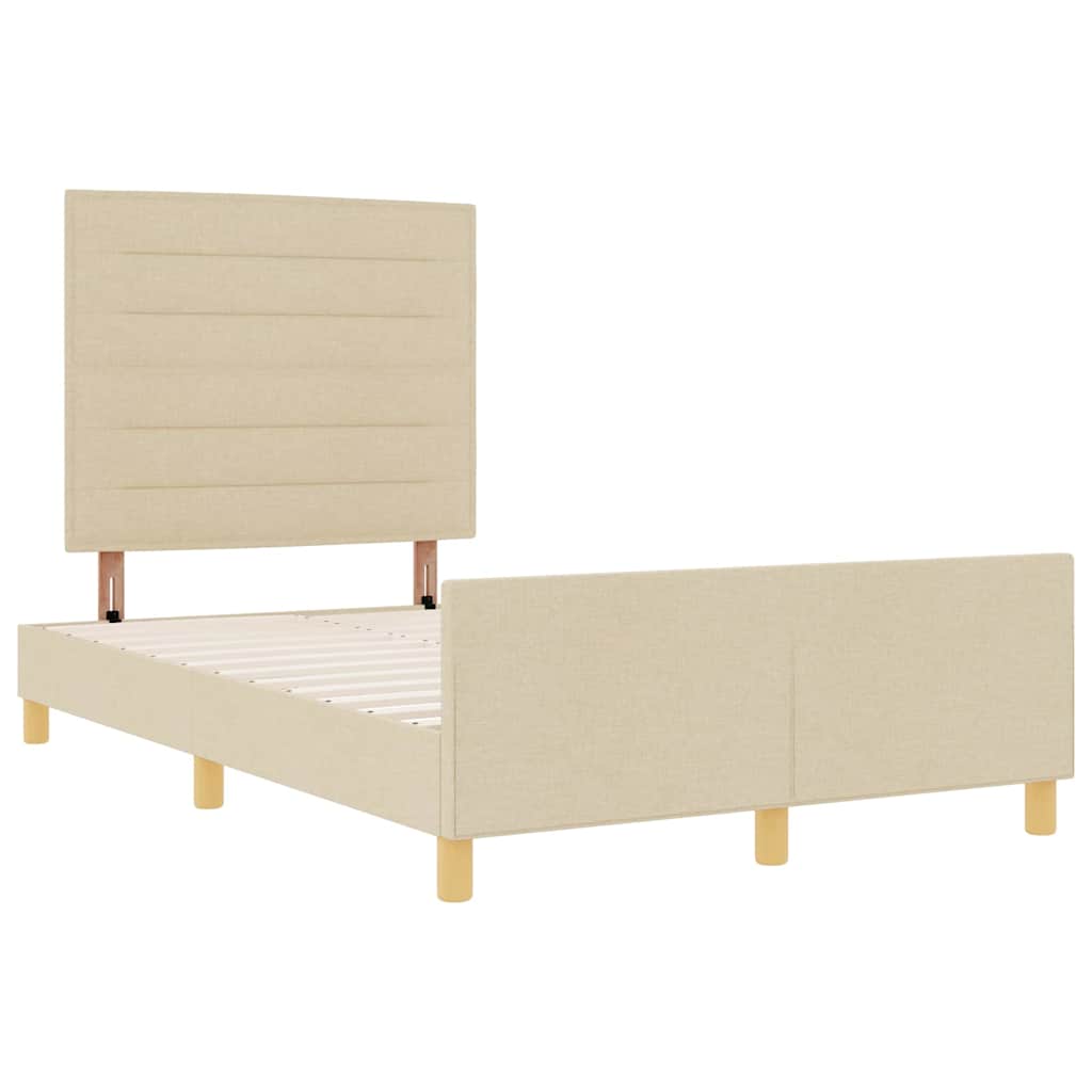 Cadre de lit avec tête de lit Crème 120 x 190 cm tissu - XIOS