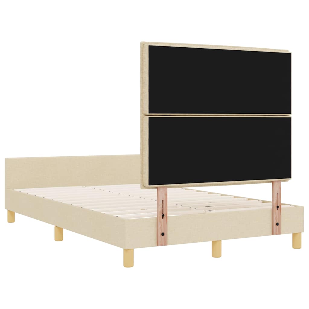 Cadre de lit avec tête de lit Crème 120 x 190 cm tissu - XIOS