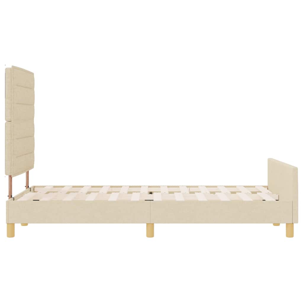 Cadre de lit avec tête de lit Crème 120 x 190 cm tissu - XIOS
