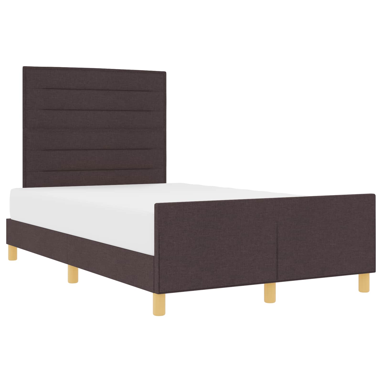 Cadre de lit avec tête de lit Marron foncé 120 x 200 cm tissu - XIOS