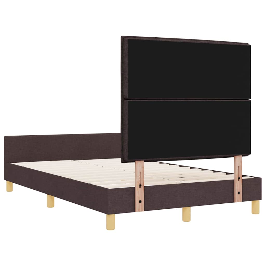 Cadre de lit avec tête de lit Marron foncé 120 x 200 cm tissu - XIOS