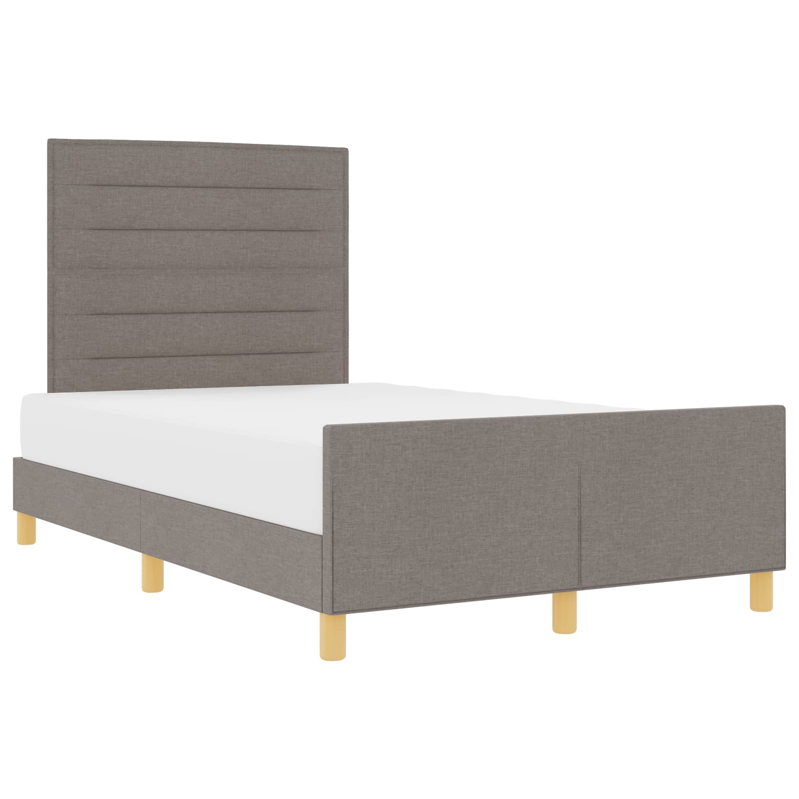 Cadre de lit avec tête de lit Taupe 120 x 200 cm tissu - XIOS