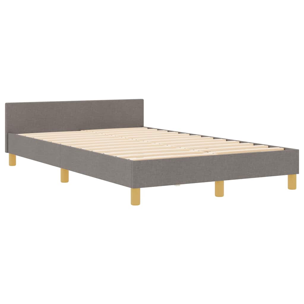 Cadre de lit avec tête de lit Taupe 120 x 200 cm tissu - XIOS