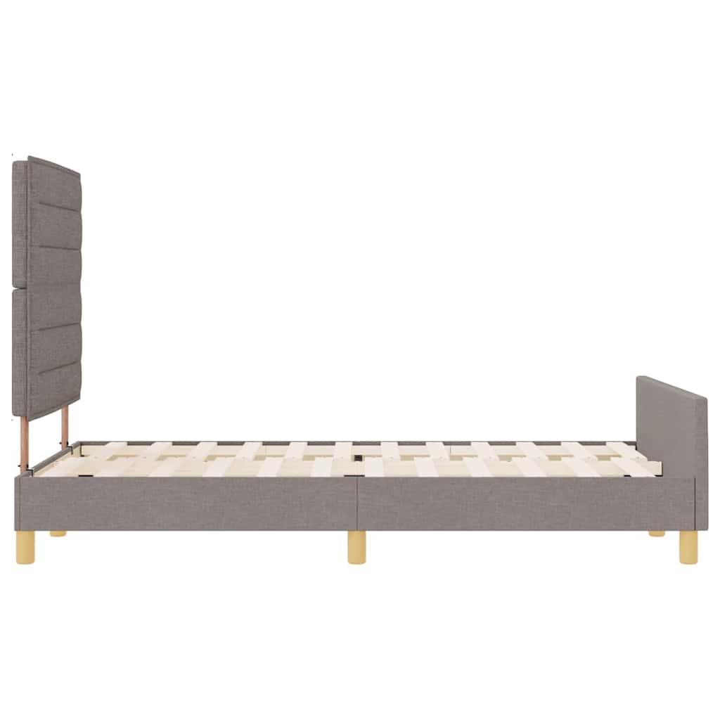 Cadre de lit avec tête de lit Taupe 120 x 200 cm tissu - XIOS